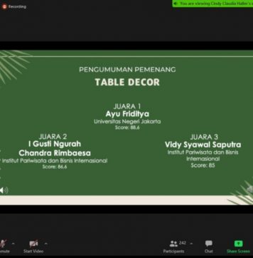 Mahasiswa UNJ Ayu Friditya Juarai Lomba Dekor Tingkat Nasional