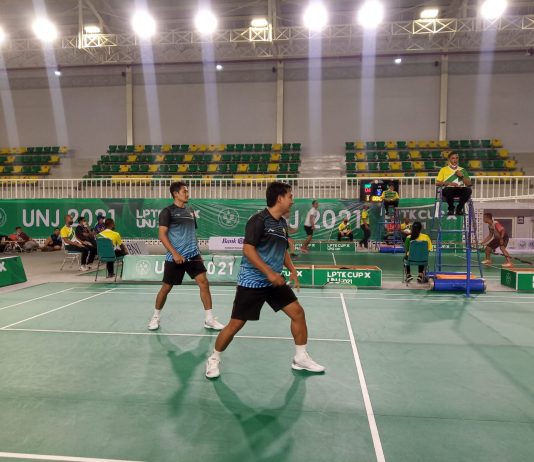 Final Bulutangkis Sektor Ganda Prestasi, Fajar Arie/Khaeroni (UNJ) Juara